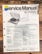 Technics SL-1700 MK2 toca-discos / toca-discos manual de serviço *original*, usado comprar usado  Enviando para Brazil