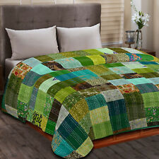 Colcha de retalhos vintage de seda sari Kantha feita à mão cobertor de cama tamanho King, usado comprar usado  Enviando para Brazil