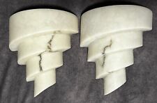 Pair of resin sconces imitating alabaster , vintage , lamps , spiral comprar usado  Enviando para Brazil