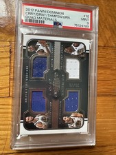 2017 Dominion Jogo Usado Quad Materials Curry/Thompson/Verde/Durant PSA 9 Pop 4 comprar usado  Enviando para Brazil