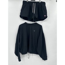 Usado, Moletom Champion com cordão macio e shorts combinando preto tamanho grande  comprar usado  Enviando para Brazil