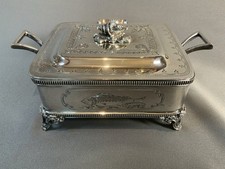 Caixa de sardinha antiga requintada 19 C. Walker & Hall Sheffield prata com pés, usado comprar usado  Enviando para Brazil