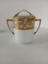 Usado, Porta-leite condensado vintage folha de ouro pintado à mão Nippon RARO Japão comprar usado  Enviando para Brazil