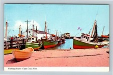 Usado, Cartão postal vintage Cape Cod, MA-Massachusetts, barcos de pesca Town Pier, c1983 comprar usado  Enviando para Brazil