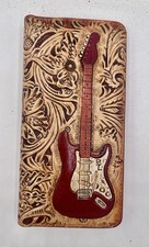 Carteira personalizada feita à mão Fender Stratocaster esculpida à mão por Bonfe oficina de couro, usado comprar usado  Enviando para Brazil