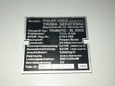 Typenschilld trumatic 5002 gebraucht kaufen  Grasberg