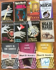47 books total, 36 Ngaio Marsh, 11 others by Agatha Christie, John le Carre + segunda mano  Embacar hacia Mexico