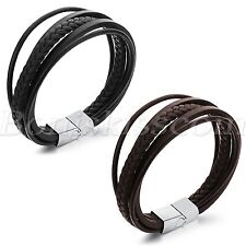 Pulseira de couro de trigo masculina feminina polida aço inoxidável fivela bracelete bracelete comprar usado  Enviando para Brazil
