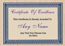 Fully personalised certificate for sale  NORTHAMPTON