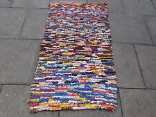 Usado, Antiguo Hecho a Mano Marroquí Boucherouite Tela Algodón Colorido Tapete 155x86cm comprar usado  Enviando para Brazil