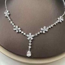 Gargantilha de casamento feminina de diamante simulado de pera 15 quilates folheada a ouro branco 14k comprar usado  Enviando para Brazil