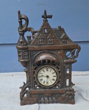 Usado, Antigo Relógio Regent Mfg Co Chicago Ferro Fundido Mantel Castle House Pat c. 1885 comprar usado Usado, Antigo Relógio Regent Mfg Co Chicago Ferro Fundido Mantel Castle House Pat c. 1885 comprar usado  Enviando para Brazil