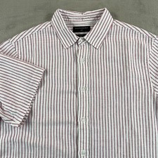 Usado, Camisa masculina Banana Republic grande listrada lavanda linho slim fit praia SS NOVA SEM ETIQUETAS comprar usado  Enviando para Brazil