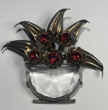 Broche vintage de vidro esterlina com geleia barriga vaso de flores "planta" strass vermelho REPARO comprar usado  Enviando para Brazil