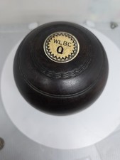 Boliche vintage inglês ou escocês de madeira gramado W.L.B.C.  Marcadores de inserção gravados, usado comprar usado  Enviando para Brazil