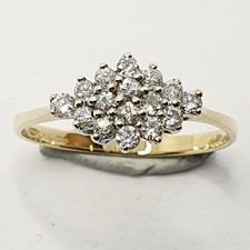 9ct diamond cluster for sale  BIRMINGHAM