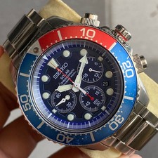 RARO Seiko Solar V175-0AD0 cronógrafo mergulhador moldura Pepsi mostrador azul relógio masculino comprar usado RARO Seiko Solar V175-0AD0 cronógrafo mergulhador moldura Pepsi mostrador azul relógio masculino comprar usado  Enviando para Brazil