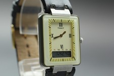 Vintage [Quase Perfeito] Relógio Masculino Tissot Ana Digi Dois Temporizadores D378 Tanque Creme Quartzo, usado comprar usado  Enviando para Brazil