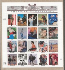 Folha de 20 selos Scott #3502 American Illustrators (Norman Rockwell) - [663 comprar usado  Enviando para Brazil