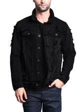 Jaqueta jeans masculina rasgada lavada desgastada elegante sólida nova comprar usado  Enviando para Brazil