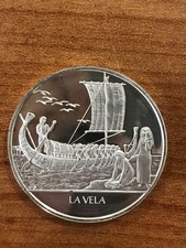 LA VELA BARCA MARE NAUTICA  MEDAGLIA ARGENTO  SILVER  .925 FDC PROOF Gr. 14 comprar usado  Enviando para Brazil