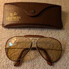 Óculos de sol vintage B&L Ray Ban couro aviador com estojo 62-14 comprar usado  Enviando para Brazil