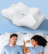 Travesseiro de pescoço cervical Emircey Contour Memory Foam, ergonômico ajustável - Branco comprar usado  Enviando para Brazil