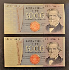 Banconote consecutive 1000 usato  Italia