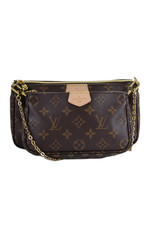 Używany, Louis Vuitton Womens Monogram Coated Canvas Multi Pochette Pouch Handbag Brown na sprzedaż  Wysyłka do Poland