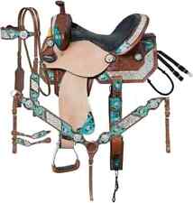 Silla de montar Western Barrel Horse Tack de cuero talla 15" con juego. segunda mano  Embacar hacia Mexico