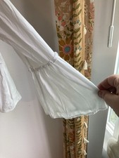 Usado, Blusa de renda L azul chuva branca ilhós manga longa flare fluido boho motociclista hippie comprar usado  Enviando para Brazil