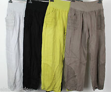 NOVA CALÇA LISA FOLGADA FEMININA ITALIANA LAGENLOOK 2 BOLSOS BOHO LINHO HARÉM comprar usado  Enviando para Brazil