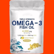 Óleo de peixe ômega-3 4200 mg 200 cápsulas gelatinosas | EPA DHA de alta resistência | Wild Caught | Reino Unido, usado comprar usado  Enviando para Brazil
