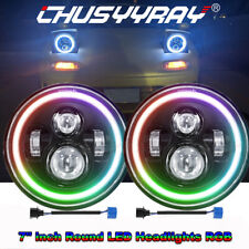 Usado, Par de faróis de LED redondos de 7 polegadas RGB caveira feixe Hi/Lo para Chevy Nova Camaro Monza comprar usado  Enviando para Brazil