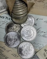 Lote de 5 moedas de prata CC Morgan dólares 1878-1893 - datas mistas não circuladas comprar usado  Enviando para Brazil