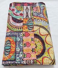 Colcha de retalhos vintage Kantha indiana feita à mão colcha cobertor de algodão comprar usado  Enviando para Brazil