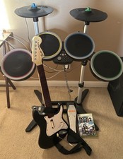 Conjunto de bateria Xbox 360 Rock Band 2 sem fio com pratos Hi-Hat - guitarra e jogo *testado* comprar usado  Enviando para Brazil
