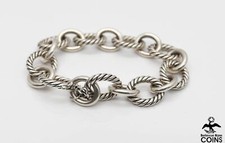 Usado, Pulseira David Yurman prata esterlina torcida e redonda corrente elos 6,25" comprar usado  Enviando para Brazil