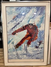 Usado, Mark King serigrafia colorida grande downhill esqui na neve assinada prova de artista comprar usado  Enviando para Brazil