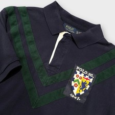 Camisa polo masculina Ralph Lauren XL Lion Dragon Crest 1967 #8 azul marinho verde rugby comprar usado  Enviando para Brazil