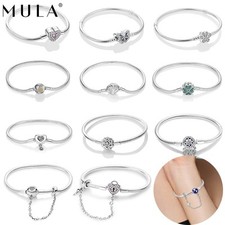 Pulsera con broche de plata 925 corazón europeo opcional MULA para mujer dije joyería segunda mano  Embacar hacia Mexico