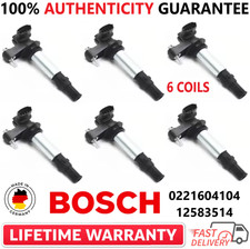 Usado, Bobinas de ignição x6 fabricante de equipamento original Bosch para Cadillac 2004-2009, Saab, Buick V6, 0221604104 comprar usado  Enviando para Brazil