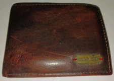 Bela Carteira Masculina Tommy Hilfiger Porta-Cartão Dobrável Couro Marrom Logotipo de Metal comprar usado  Enviando para Brazil
