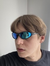 Óculos de sol vintage Oakley Minute preto azul Gorpcore Outdoor Y2K placa rara comprar usado  Enviando para Brazil