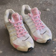 Rozmiar damski 5.5 Nike Shox Current Rzadka Skóra Biały/Różowy Vintage 2005 na sprzedaż  Wysyłka do Poland