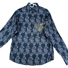Camisa casual bordada Christian Audigier Los Angeles masculina tamanho M rara vintage comprar usado  Enviando para Brazil