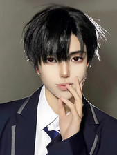 Peruca Toupee Alien Stage Hairpiece Cosplay Periwig Anime Ivan Rashing Black Gabal comprar usado  Enviando para Brazil
