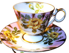 vintage china tea cups japan yellow rose for sale  West Bloomfield