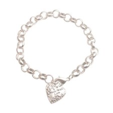10 PIEZAS Pulseras de Cadena Dije Corazón de Metal en Tono Plateado 20 cm para Fabricación de Joyería segunda mano  Embacar hacia Mexico