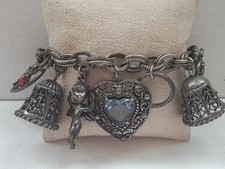 Pulseira Berloque Vintage Tom Prata Corações, Sinos, Cupido comprar usado  Enviando para Brazil